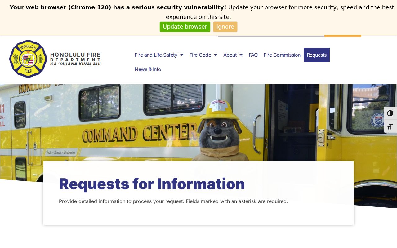 Mililani Mauka city directory access through Honolulu Fire records